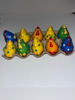 SET of 10 Decorative Colorful Chick Candles | Easter Decor | Farmhouse Style